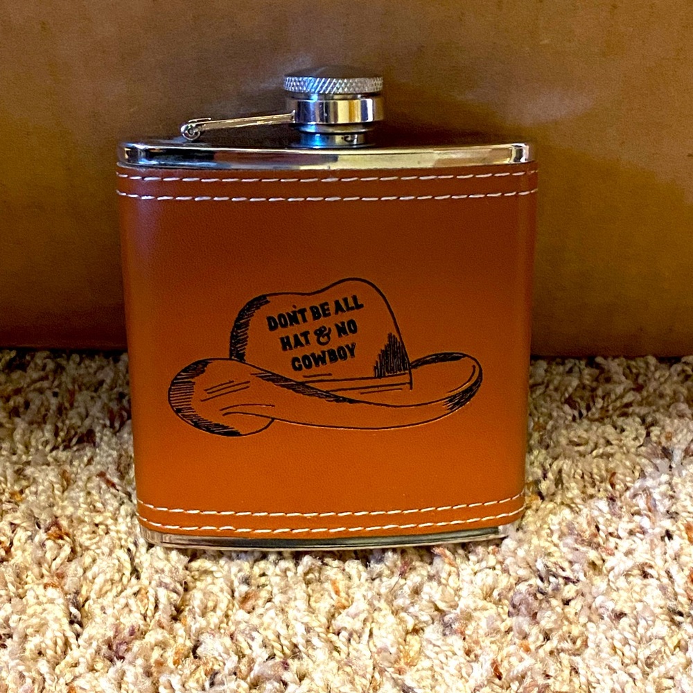 Brand New Flask, Leather Wrapped